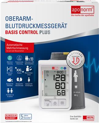 aponorm<sup>®</sup> Basis Control PLUS Oberarm-Blutdruckmessgerät