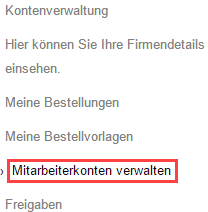 Mitarbeiterkonto anlegen Schritt 3