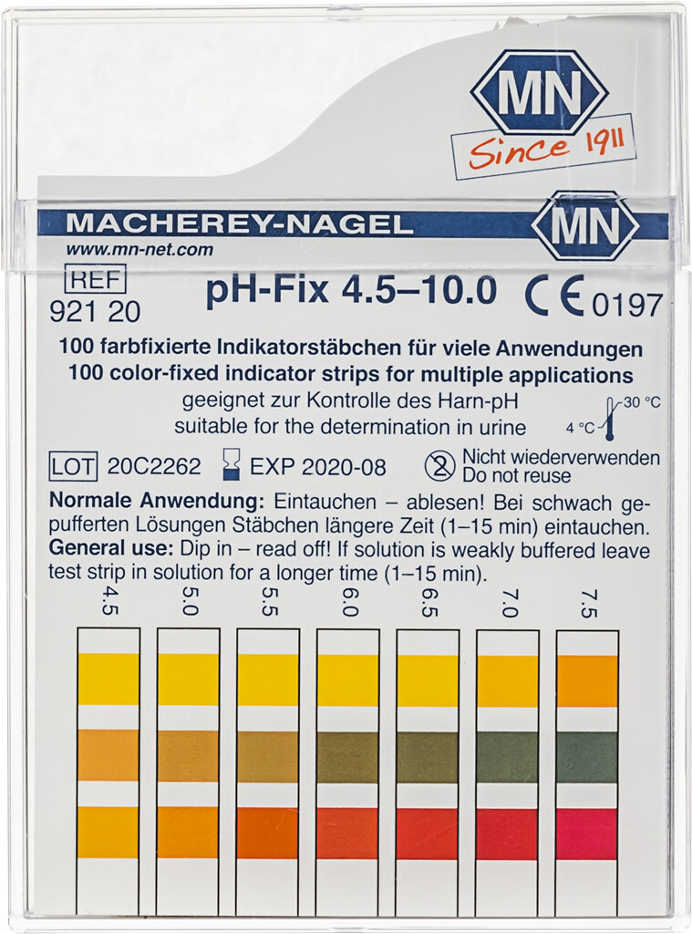 pH-Indikatorstäbchen Bereich 4,5 bis 10