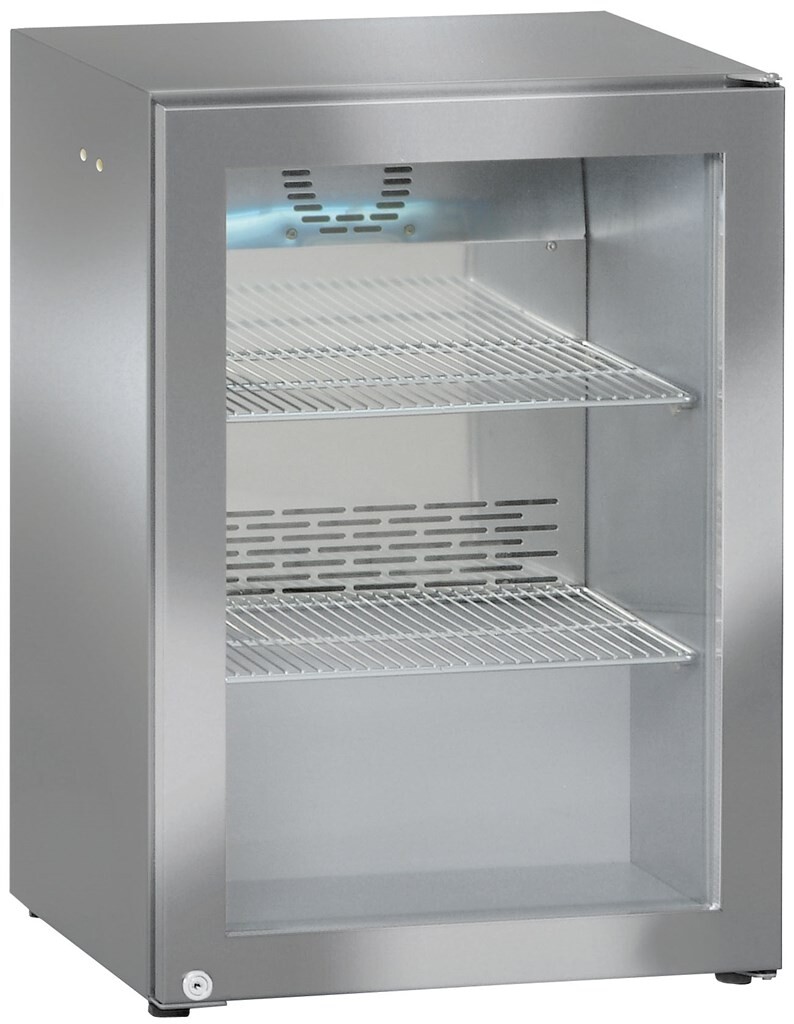 LIEBHERR Kühlschrank FKv 503, 44 l, Glastür, rechtsanschlag, silber