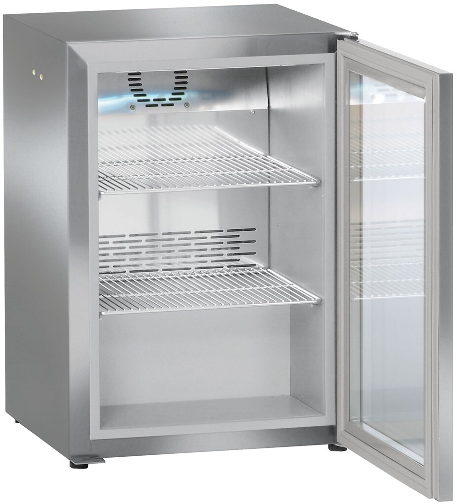 LIEBHERR Kühlschrank FKv 503, 44 l, Glastür, rechtsanschlag, silber