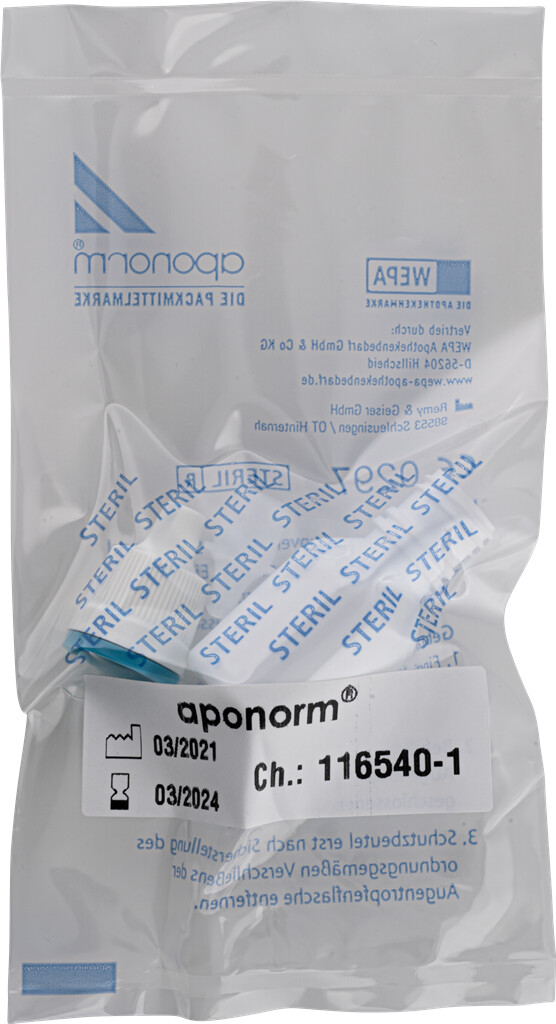 aponorm<sup>®</sup> Augentropfflasche 10 ml, steril, transparent, PP/PELD
