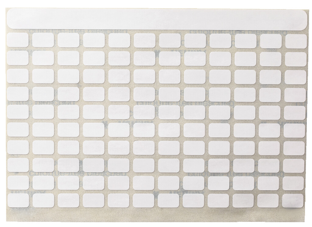 Blanko-Etikett, weiß 8 x 12 mm