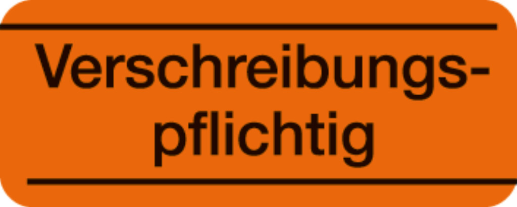 Haftetiketten "Verschreibungspflichtig"