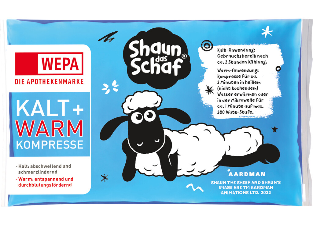 WEPA Kalt + Warm Kompresse "Shaun das Schaf"