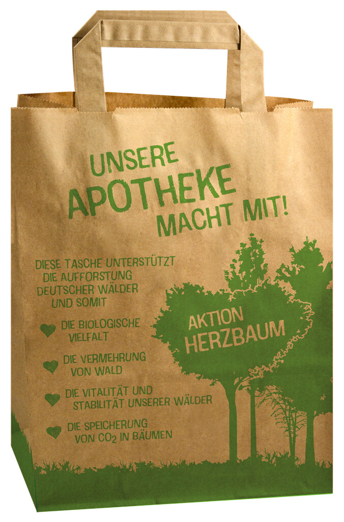 Recycling-Papier-Tragetasche, 5 l Herzbaum