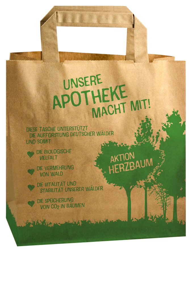 Recycling-Papiertragetasche, 40 l Herzbaum