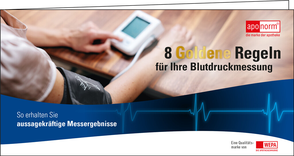 Kundenflyer "8 Goldene Regeln der Blutdruckmessung"