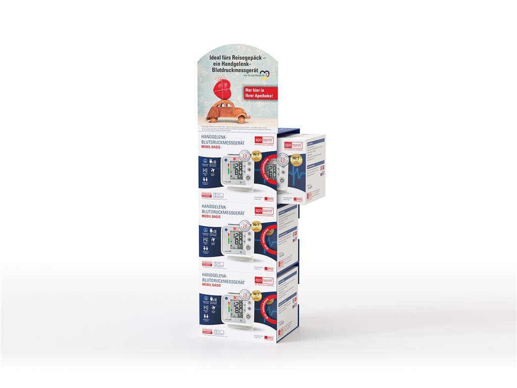 <p>aponorm<sup>®</sup> Handgelenk-Blutdruckmessgerät Mobil Basis Topseller HV-Display</p>