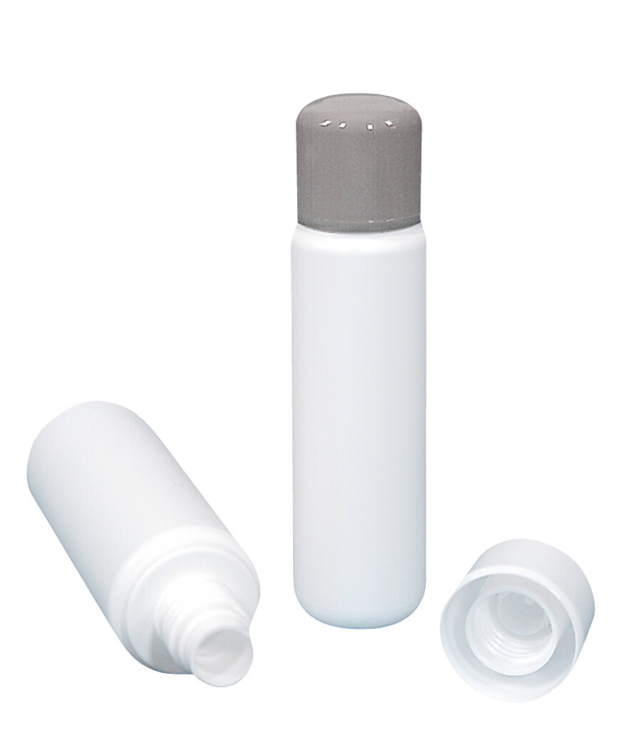 Softlineflasche 200 ml HDPE/PP/LDPE grau/weiß