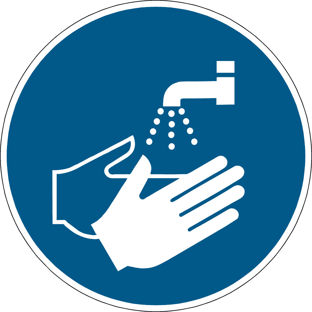 BGW-Kennz. „Hände waschen“ Aufkleber 20 cm