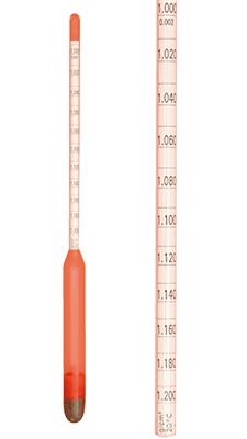 <p>Aräometer kalibriert mit DKD-Schein, 1,000 - 1,250 g/ml</p>