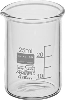 Becherglas, niedrige Form, 25 ml