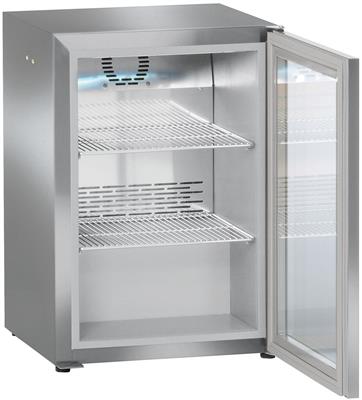 LIEBHERR Kühlschrank FKv 503, 44 l, Glastür, rechtsanschlag, silber