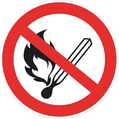 PVC-Aufkleber "Feuer, offenes Licht und Rauchen verboten"