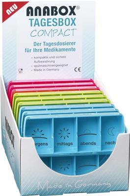 ANABOX<sup>®</sup> Compact Tagesbox Display á 18 Stück, bunt