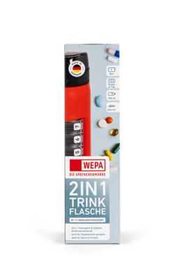 WEPA 2in1 Trinkflasche inkl. 1x7 Dosierer "rot"