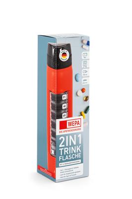 WEPA 2in1 Trinkflasche inkl. 1x7 Dosierer "rot"