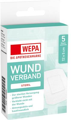 WEPA Wundverband steril 7,2 x 5 cm