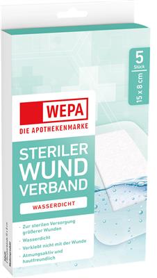 WEPA Wundverband wasserdicht steril 15 x 8 cm