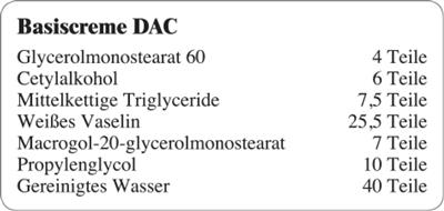 Etiketten zur Kennzeichnung von Rezepturen und Arzneimitteln "Basiscreme DAC"