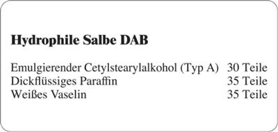 Etiketten zur Kennzeichnung von Rezepturen und Arzneimitteln "Hydrophile Salbe DAB"