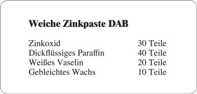 Etiketten zur Kennzeichnung von Rezepturen und Arzneimitteln "Weiche Zinkpaste DAB"