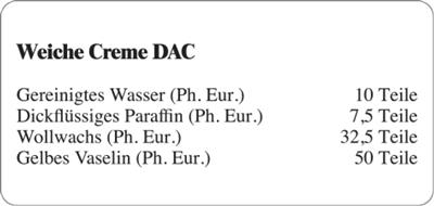 Etiketten zur Kennzeichnung von Rezepturen und Arzneimitteln "Weiche Salbe DAC"