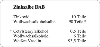 Etiketten zur Kennzeichnung von Rezepturen und Arzneimitteln "Zinksalbe DAB"