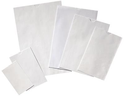 Flachbeutel aus Papier, weiß, Größe 5 / 65 x 110 mm