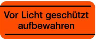 Haftetiketten "Vor Licht geschützt aufbewahren"