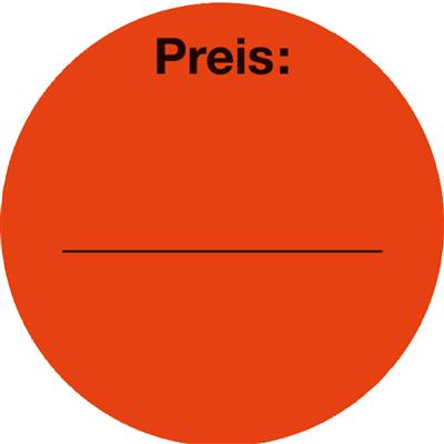 Preis-Etiketten, rund, rot, 50 mm 