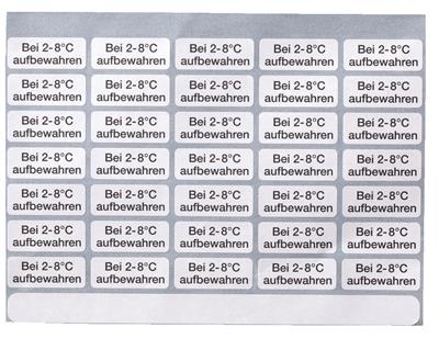 Haftetiketten "Bei 2-8 °C aufbewahren"