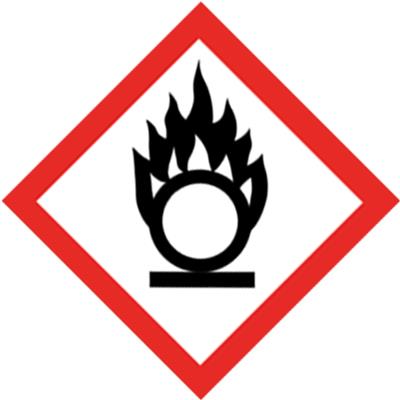 Gefahrensymbol-Etiketten Flamme über einem Kreis, GHS 03