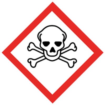 Gefahrensymbol-Etiketten Totenkopf mit gekreuzten Knochen, GHS 06