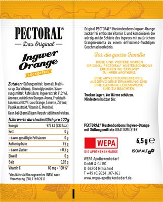 PECTORAL<sup>®</sup>  Ingwer-Orange zuckerfrei, Warenprobe