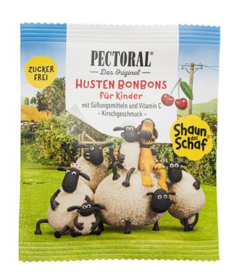 PECTORAL® Shaun das Schaf Hustenbonbon für Kinder zuckerfrei, Warenprobe 500 Beutel