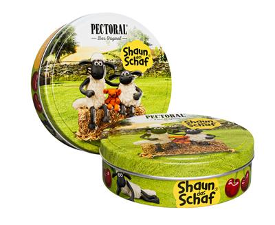 PECTORAL<sup>®</sup> Shaun das Schaf Hustenbonbon für Kinder zuckerfrei, 10 Dosen mit Motiv "Timmy"