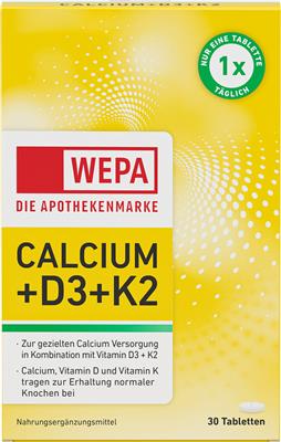 <p>WEPA - Die Apothekenmarke</p>
<p>Calcium+D3+K2</p>
<p> </p>