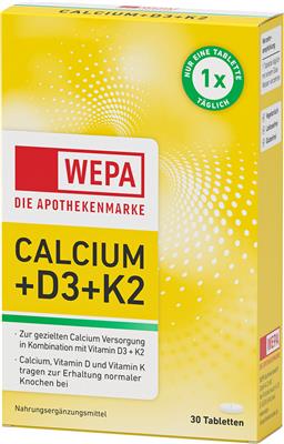 WEPA Calcium + D3 + K2 Tabletten, 30er Packung
