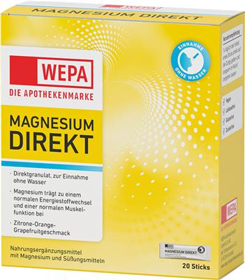 WEPA Magnesium Direkt Sticks, 20er Pack.