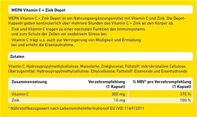 WEPA Vitamin C+Zink Kapseln, 60er Pack.