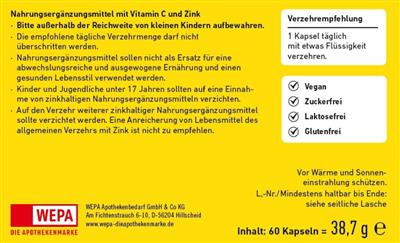 WEPA Vitamin C+Zink Kapseln, 60er Pack.