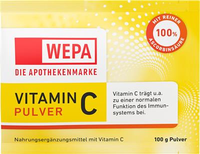 <p>WEPA Vitamin C Pulver, 100 g Nachfüllbeutel</p>