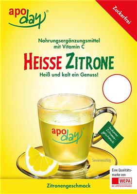 <p>apoday®  TOP-Schild Heisse Zitrone zuckerfrei DIN A4</p>