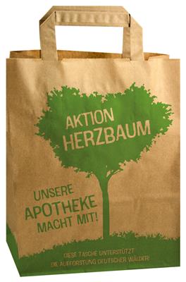 Recycling-Papier-Tragetasche, 5 l Herzbaum