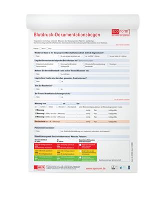 Blutdruck-Dokumentationsbogen für die Beratungsecke