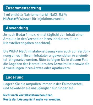 WEPA NaCl Inhalationslösung 0,9% 20 Ampullen à 5 ml