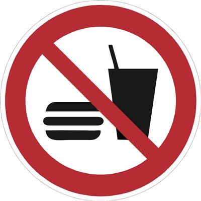 Essen und Trinken verboten