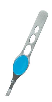 Edelstahl-Pinzette mit gummiertem Griff, blau